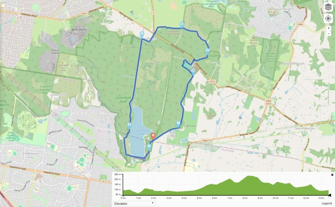 Lysterfield Lake + Granite Track Summit