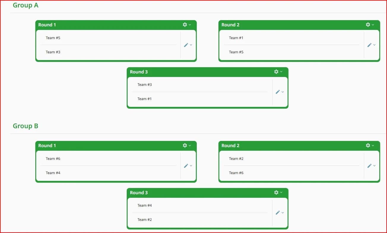 جدول بازی های مقدماتی